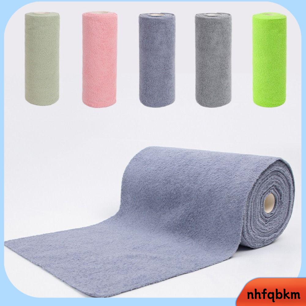 NHFQBKM 20PCS/Roll Thấm hút Khăn vi sợi Tái sử dụng Thay thế Giẻ lau đĩa dầu chống dính  Nhà bếp gia đình Khăn lau bát đĩa nhà bếp