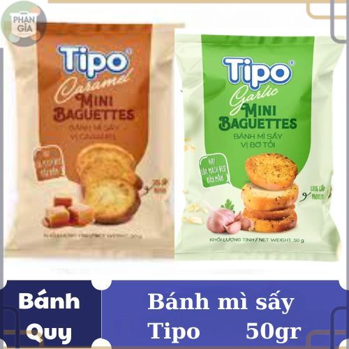 PG- BÁNH TIPO MÌ SẤY VỊ CARAMEL / BƠ TỎI GÓI 50GR - 19625