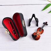 Mini Violin Model with Support and Case by 