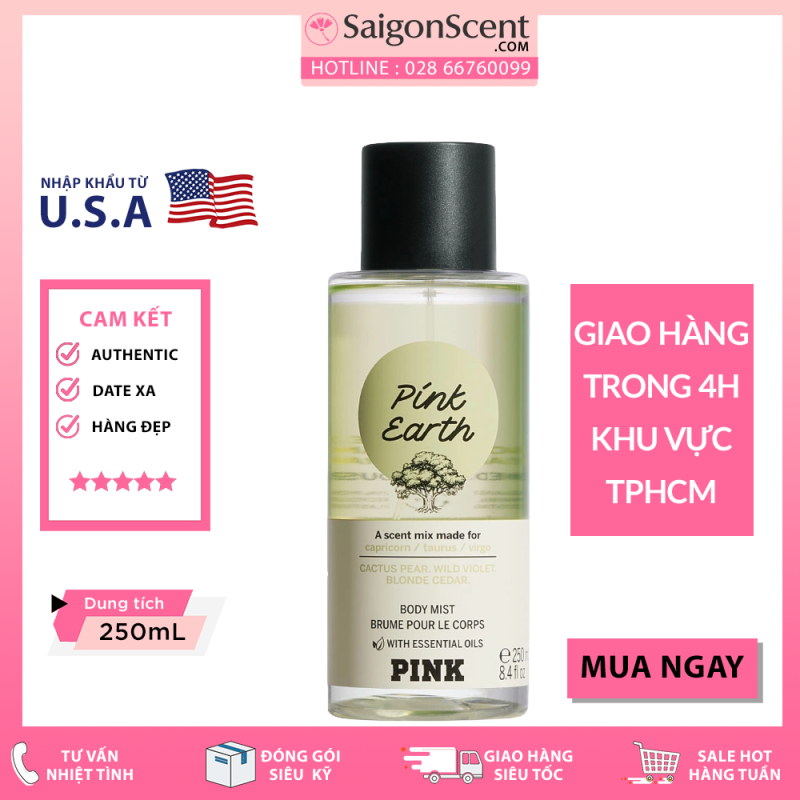 [SaigonScent] Xịt thơm toàn thân Victorias Secret PINK Earth ( 250mL )