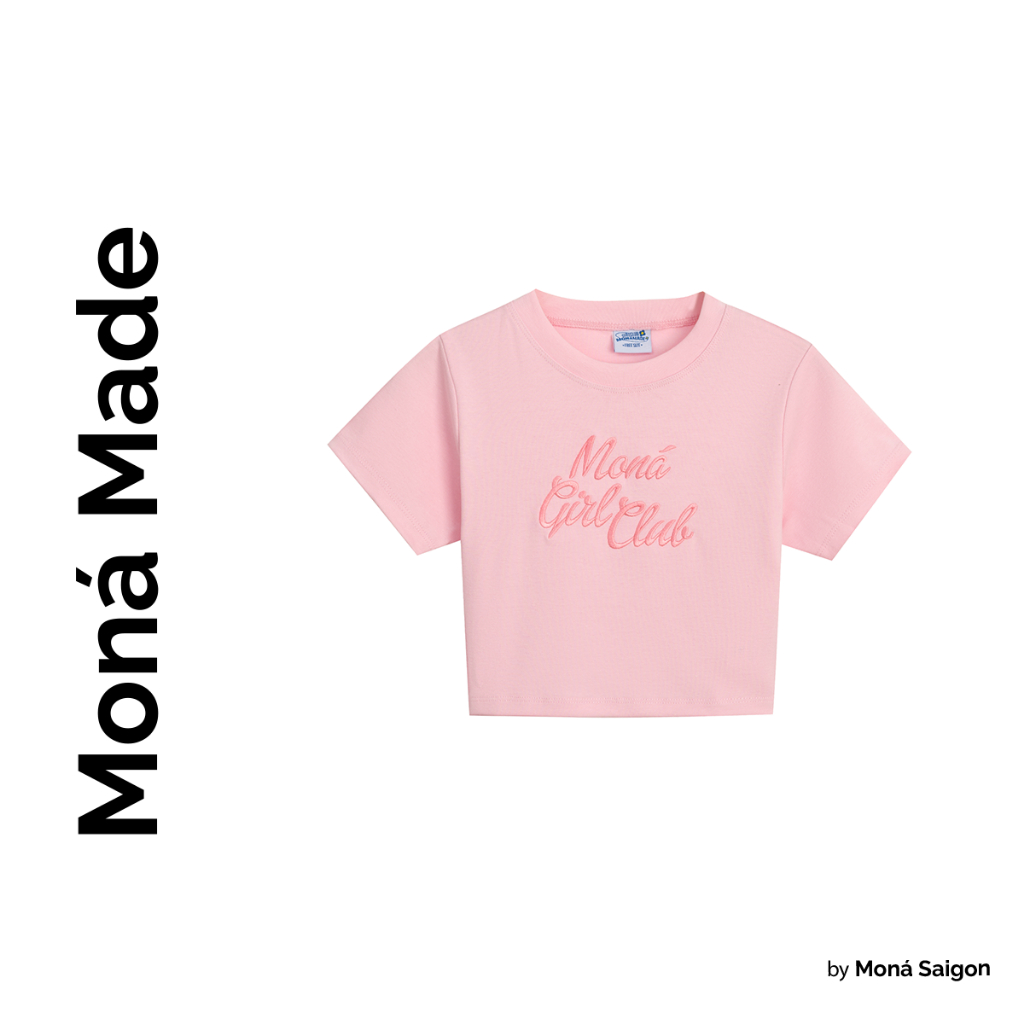 [VOUCHER 12%/149K] Áo thun croptop form ôm tay ngắn MONÁ - BABE