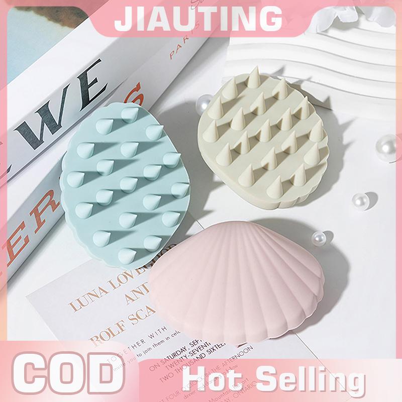 Jiauting Mini Cầm Tay Đầu Massage Bàn Chải Silicone Mềm Silicone Tóc Massage Lược Tóc Làm Sạch Spa Tóc Rửa Lược Phụ Nữ Quà Tặng
