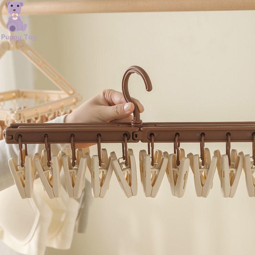 TESDFD Có thể điều chỉnh Móc treo áo có kẹp Có thể xoay Chống gió Kẹp tất đồ lót Chắc chắn Tiết kiệm không gian Móc treo quần áo Sử dụng trong gia đình