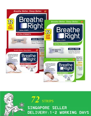 Breathe Right Extra Strength Nasal Strips, 72 Strips/Tan (Red box)