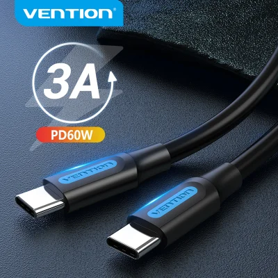 Vention USB C Cable PD 60W Type C to Type C Fast Charging Cable USB Type C Cable Fast Charging for Macbook iPad Switch Samsung HuaWei XiaoMi USB C to USB C Fast Charging Cable