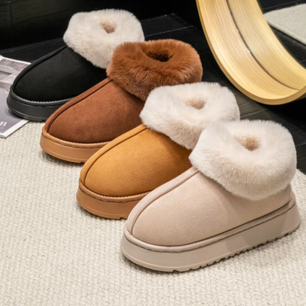 BFBFW Mềm mại Giày tuyết Đồ nhồi bông Lông thú giả Giày cotton  Thoải mái Giày cao cổ Mùa đông