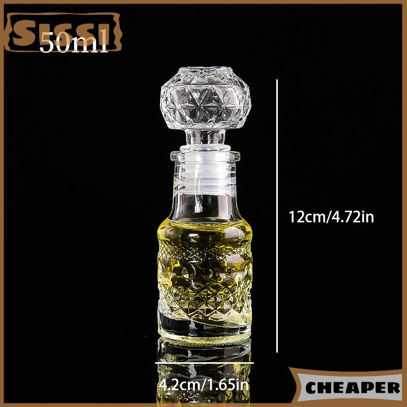 Sissi 1Pcs 50Ml Trong Suốt Nhỏ Rỗng Tinh Thần Whisky Rượu Chai Mini Rượu Chai Với Vít Cap Whiskey Decanter