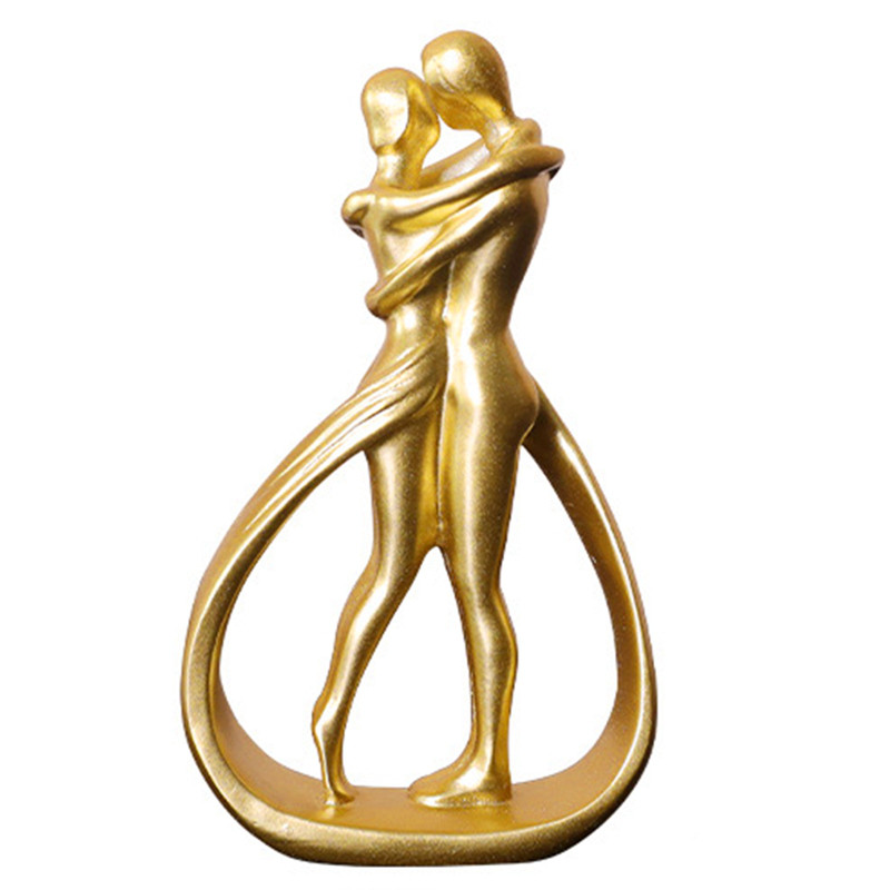 Couple Hugging Statue Modern Art Couple Embracing Ceramic Figurine Lover Ornament Home Decoration
