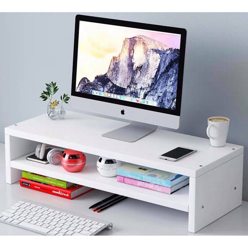Freeship kệ để sách - kệ máy tính - decor ⌨ lắp ghép - 2 tầng nhiều màu sẵn hàng