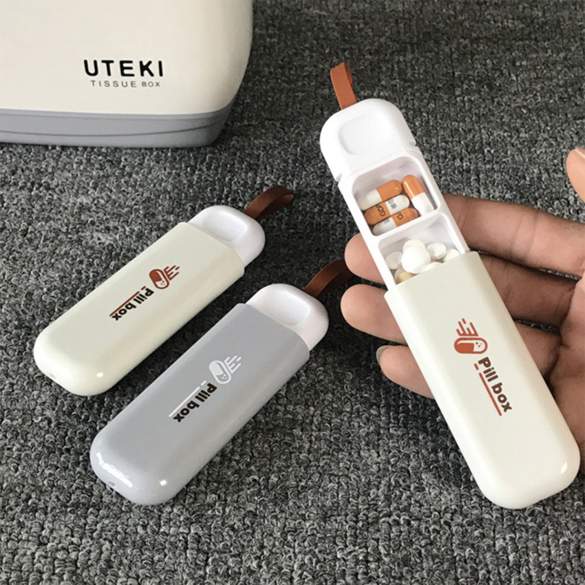 Xách tay mini Pill Divider hộp 3 hộp chia phần thuốc cho không thấm nước Pill trường hợp Organizer Dispenser 7 ngày hộp lưu trữ thuốc