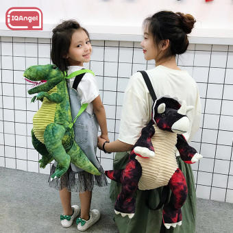 IQAngel N trẻ em to phong cách hoạt hình Mới Túi khủng long Ba lô Đồ chơi thú bông ngộ nghĩnh phụ huynh-trẻ em Tyrannosaurus Triceratops Túi trẻ em