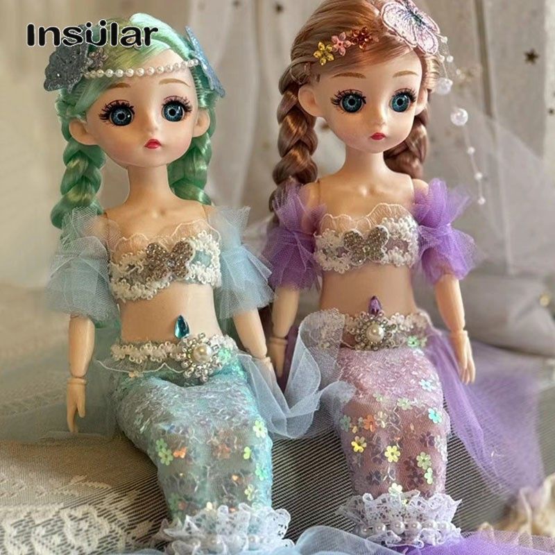 Đồ chơi bé gái Insular, búp bê Váy Nàng tiên cá điểm, búp bê Barbie, khớp di động