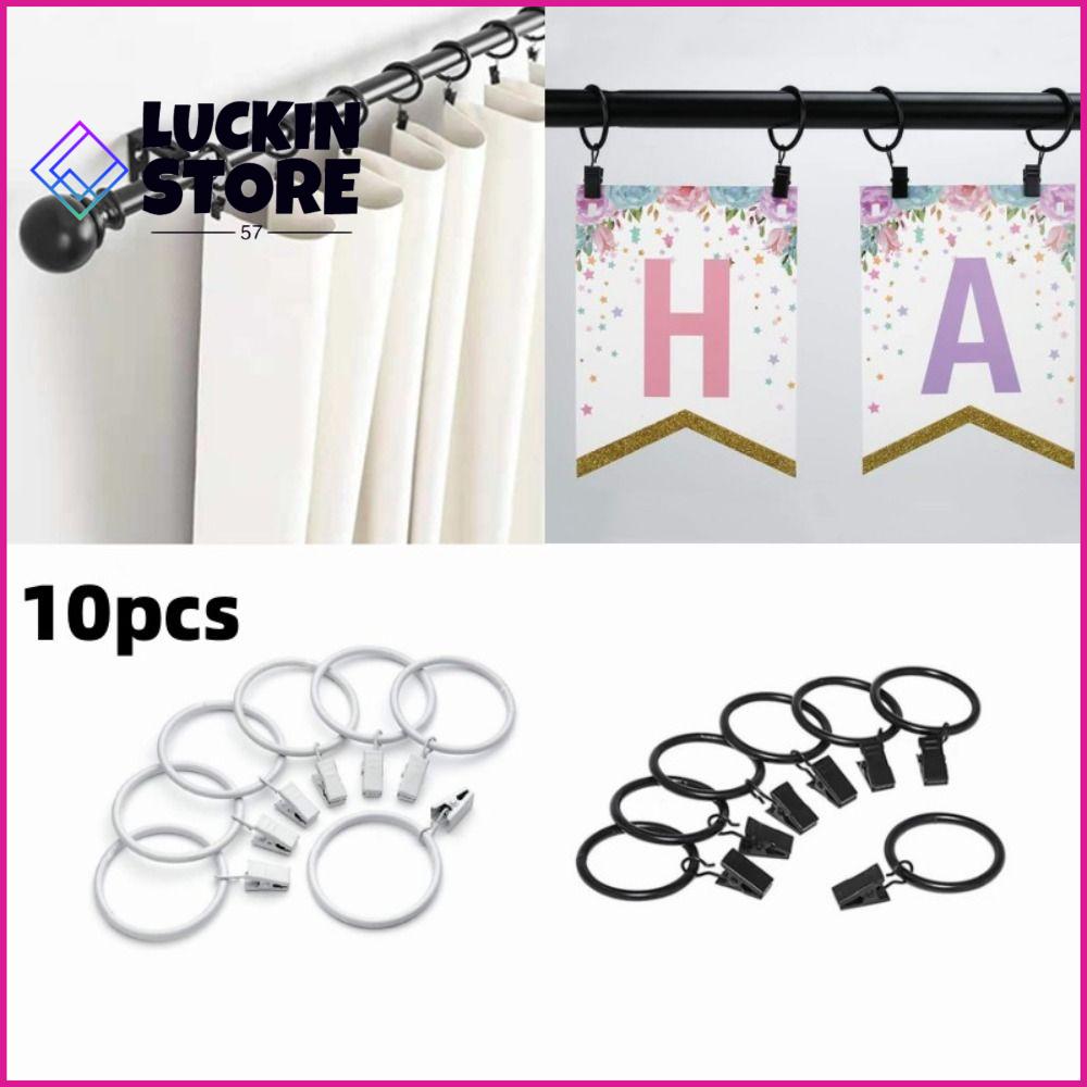 TREND 57SHOP 10pcs Có kẹp Kẹp Vòng rèm Thanh treo rèm loại Kẹp quần áo Trang trí Chống gỉ Vòng treo rèm Nhà
