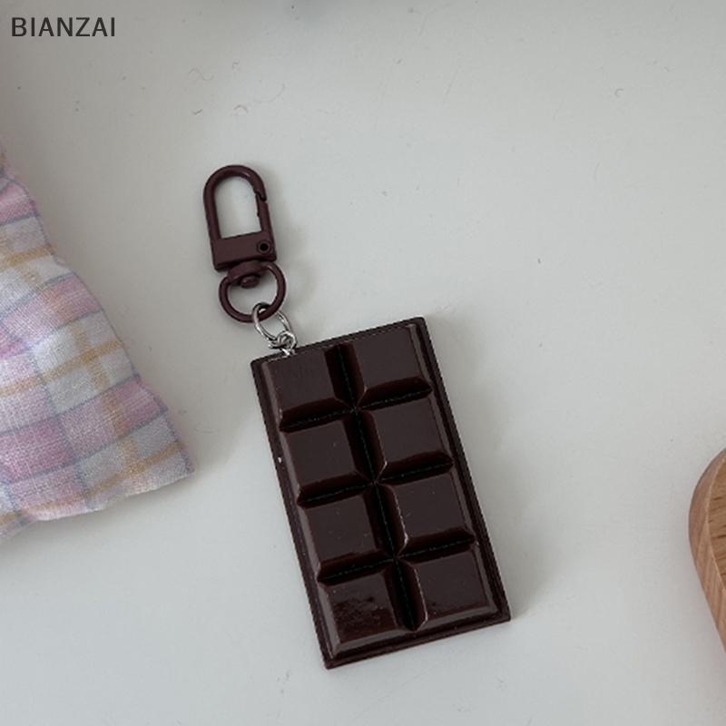 BIANZAI 1 Mảnh Túi Điện Thoại Mặt Dây Chuyền Mới Hiện Đại Đơn Giản Mô Phỏng Dễ Thương Thực Phẩm Sô Cô La Keychain Trang Trí Quà Tặng Kinh Doanh Móc Chìa Khóa