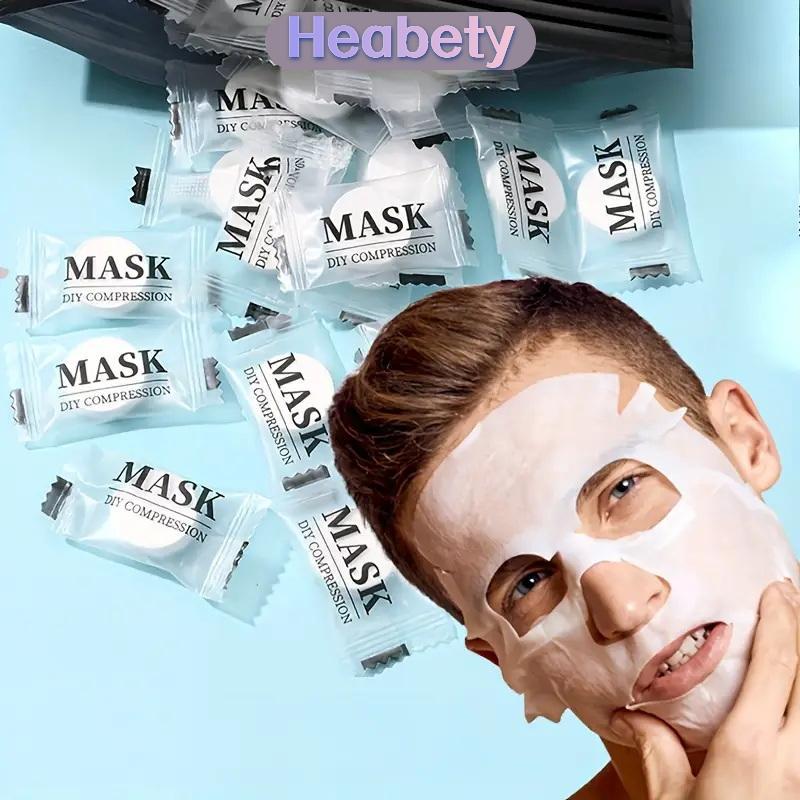 Heabety 100pcs dùng một lần nén Facial Mask xách tay du lịch không dệt mặt nạ chăm sóc da Cotton Bọc mặt nạ giấy