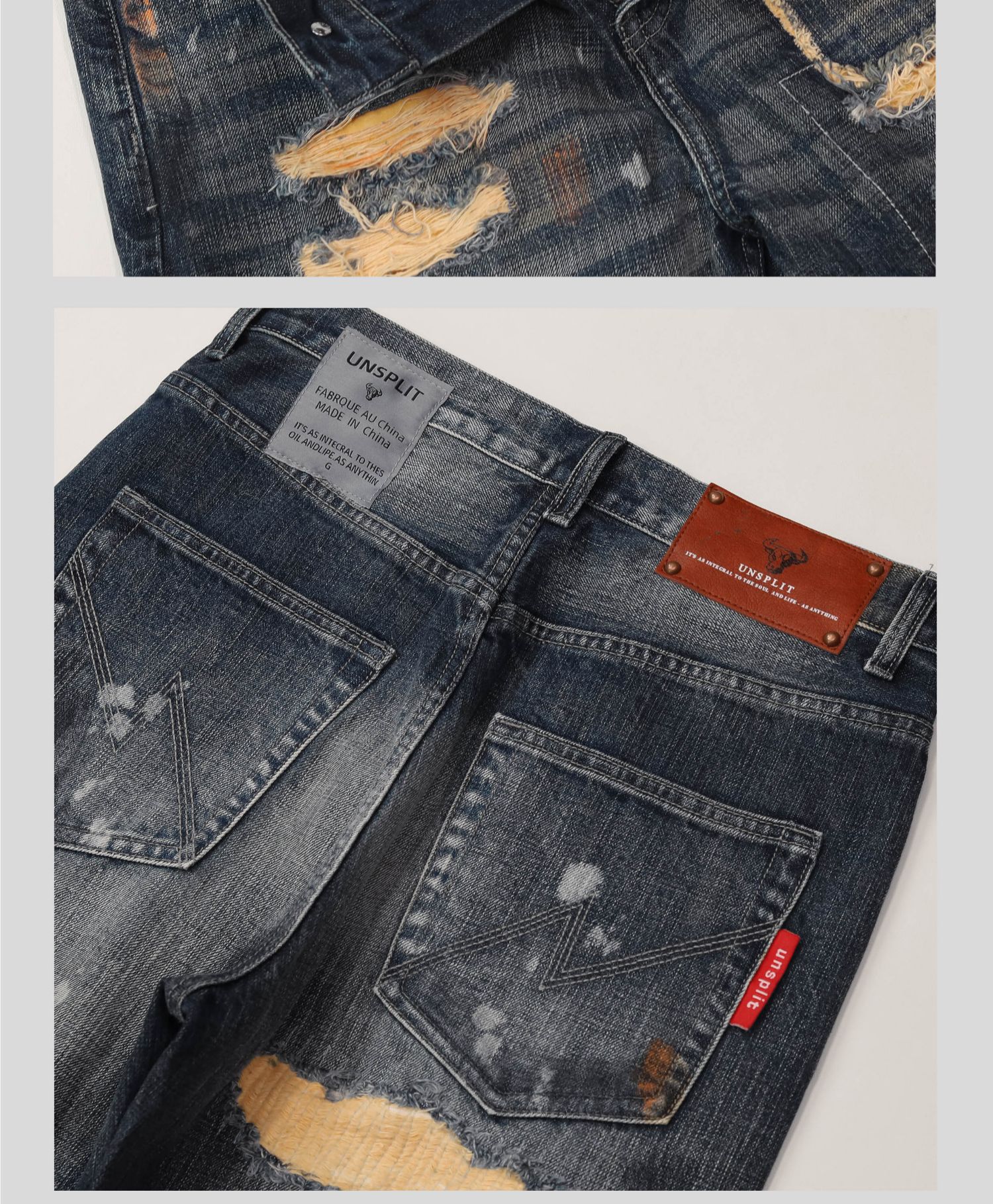 2024 Rechte herenjeans met geborduurde appliqué, Japanse modetrend, persoonlijkheid, vrijetijdsbroek