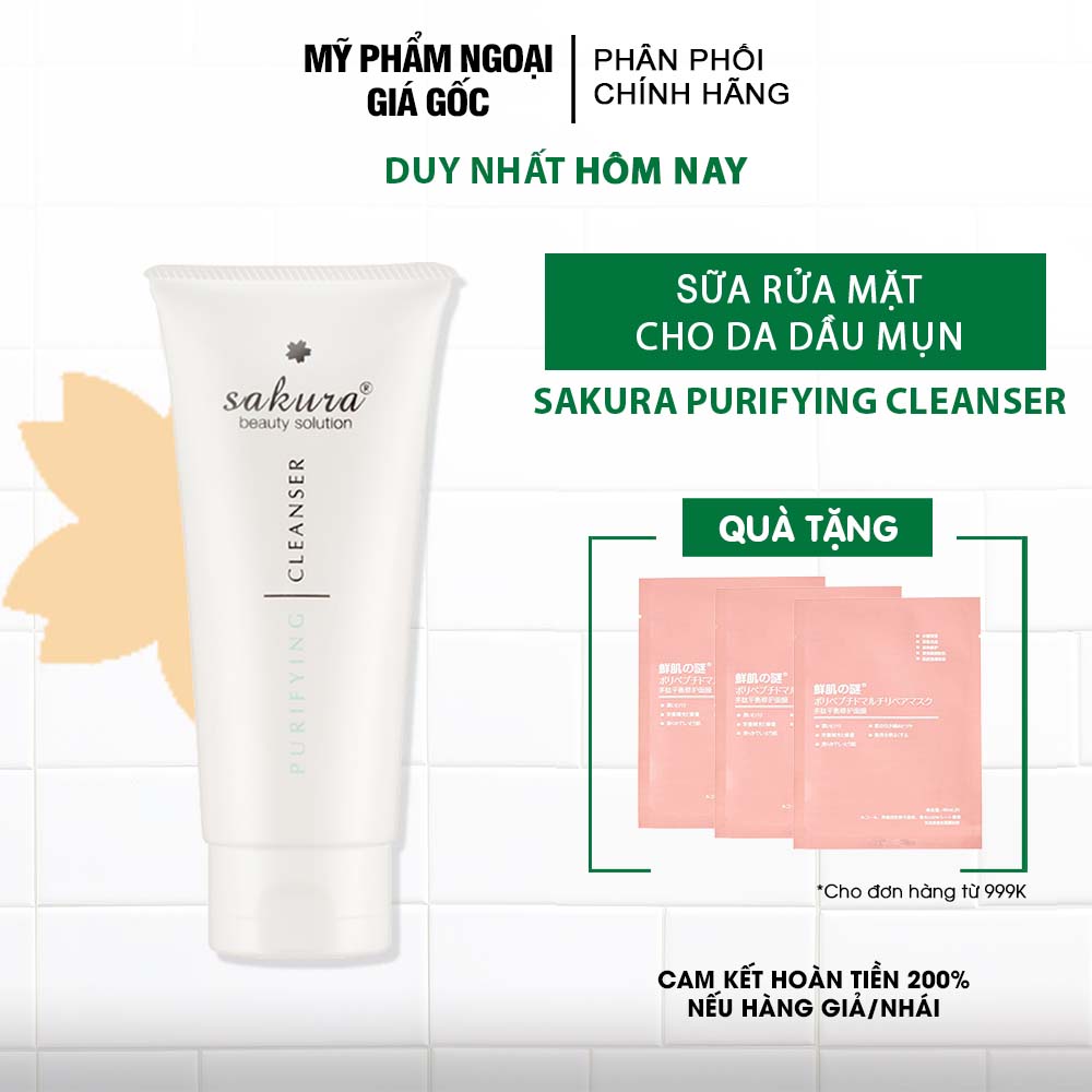 Sữa Rửa Mặt Dành Cho Da Dầu, Mụn Sakura Purifying Cleanser 100ml