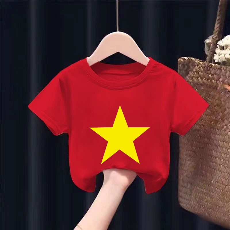 ( Giá Sỉ ) Áo Cờ Đỏ Sao Vàng Full Size Người Lớn Và Trẻ Em Áo Thun Cờ Đỏ Sao Vàng