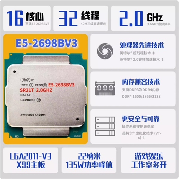 cpu intel xeon e5 2698bv3 chạy được d3/d4