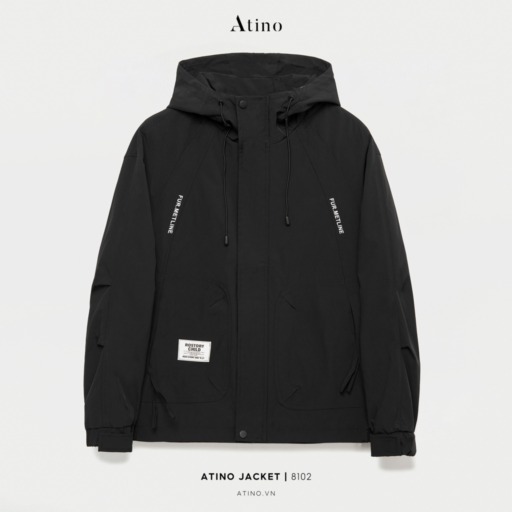 Áo khoác gió nam trơn ATINO chất liệu vải gió 2 lớp mũ hoodie AG2.8102