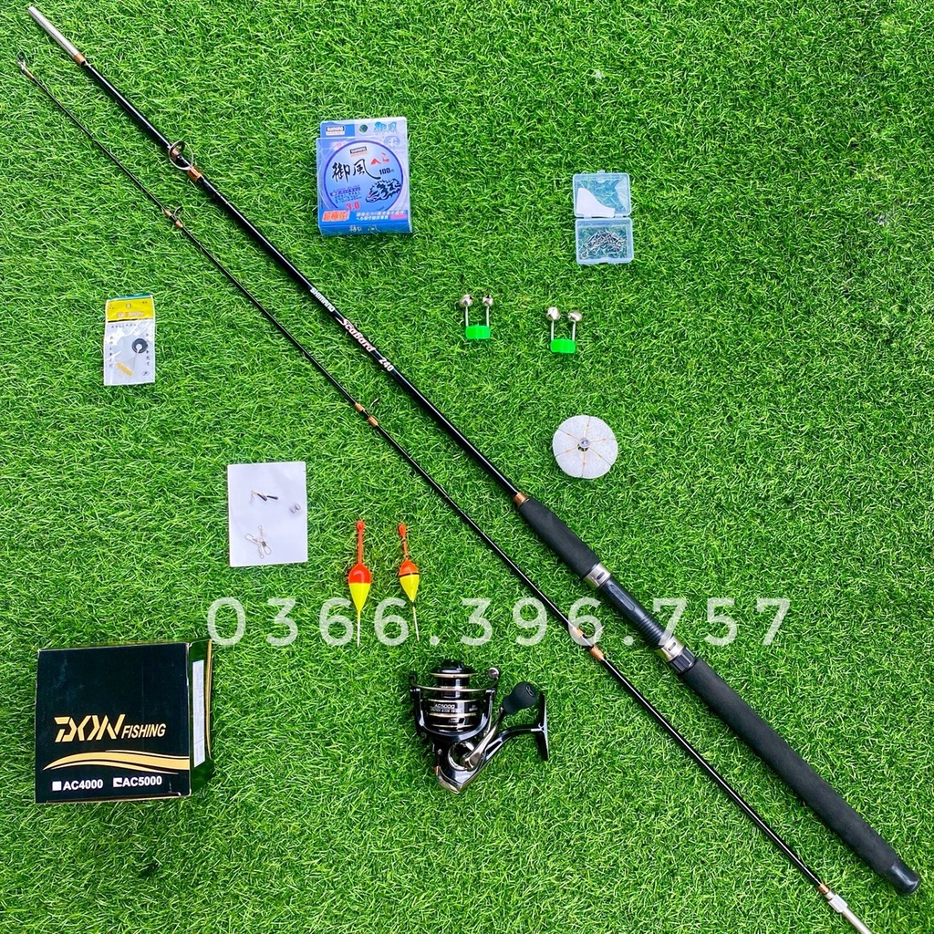 Bộ cần câu hai khúc Shimano tặng kèm máy kim loại và phụ kiện câu cá như hình giá rẻ - LNG FISHING