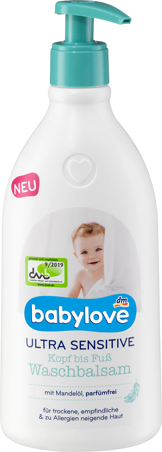 Sữa tắm Babylove siêu nhạy cảm dành cho bé, 500 ml