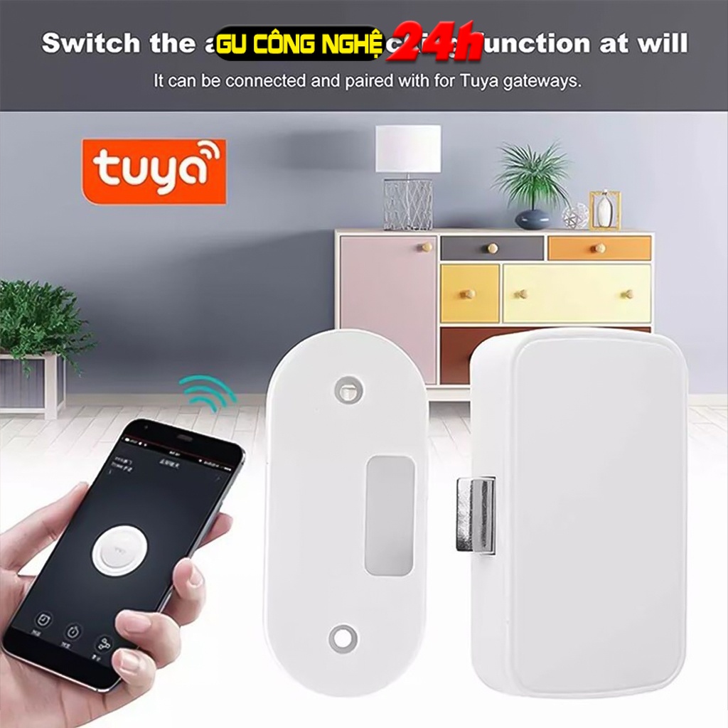 Ổ khóa ngăn kéo tủ điện tử thông minh tuya t1 không chìa khóa , điều khiển từ xa hỗ trợ qua app