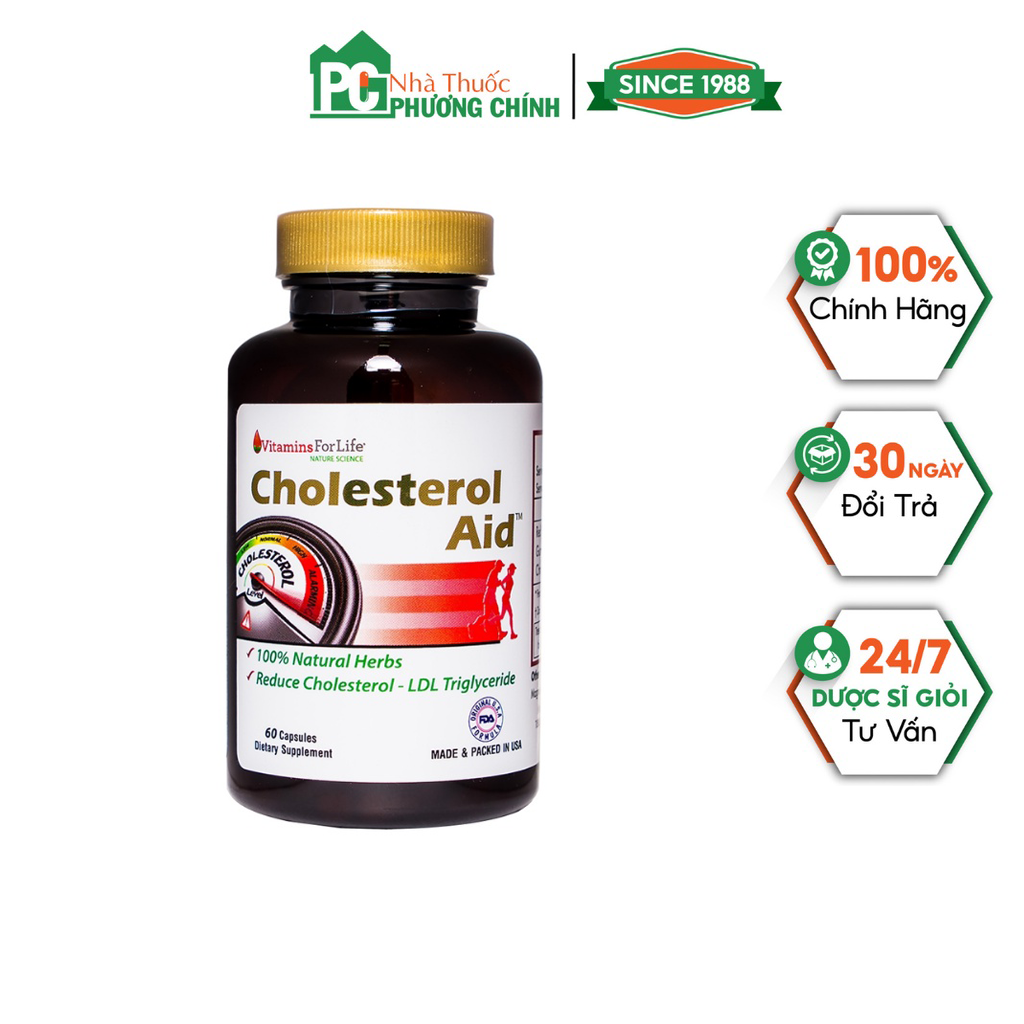 Viên Uống Hỗ Trợ Giảm Cholesterol Và Giảm Mỡ Máu Cholesterol Aid Vitamins