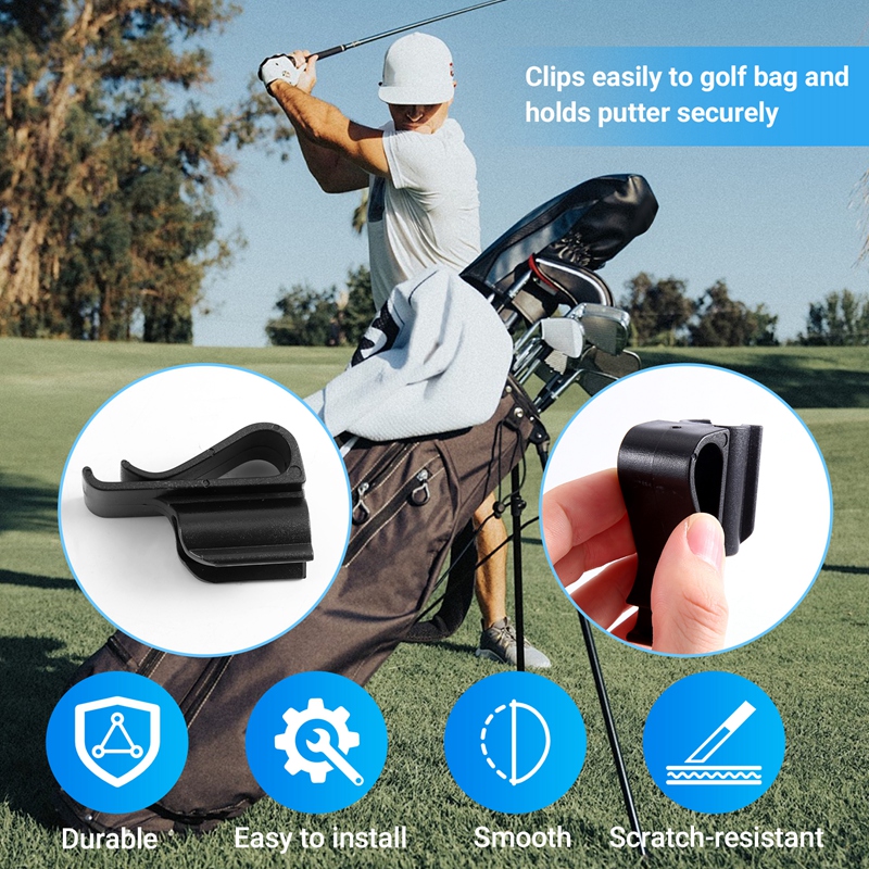 【GoS】-15Pcs Golf Bag Clip on Putter Clamp Holder Putting Organizer Club Ball Marker
