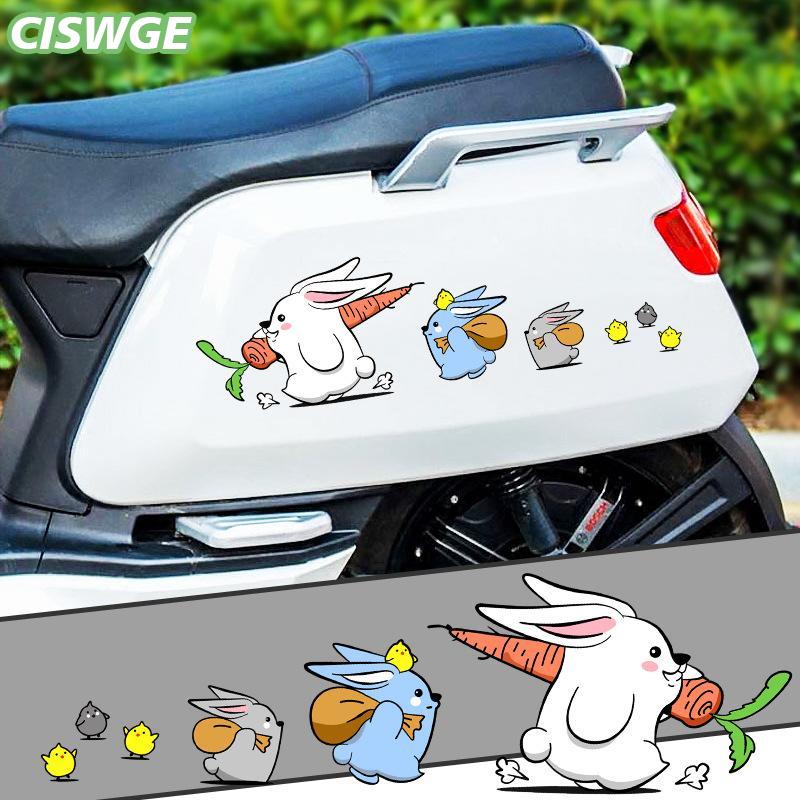 [CISWGE Auto] 1 cặp Bunny xe dán cho xe trang trí dễ thương thỏ động vật phong cách đề can Giá 12,326 Đồng*Miễn phí vận chuyển