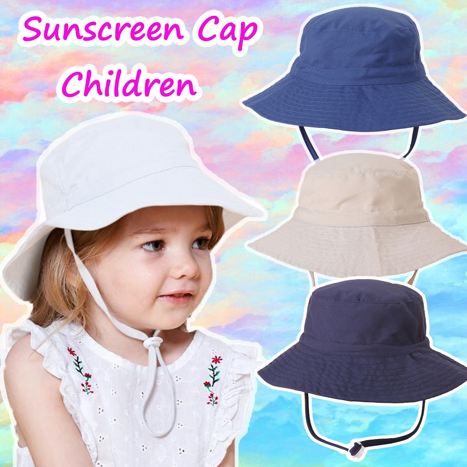 Baby Cap Girls Bucket Sunscreen Toddler Cap Kids Boys Hat Baby Solid Baby