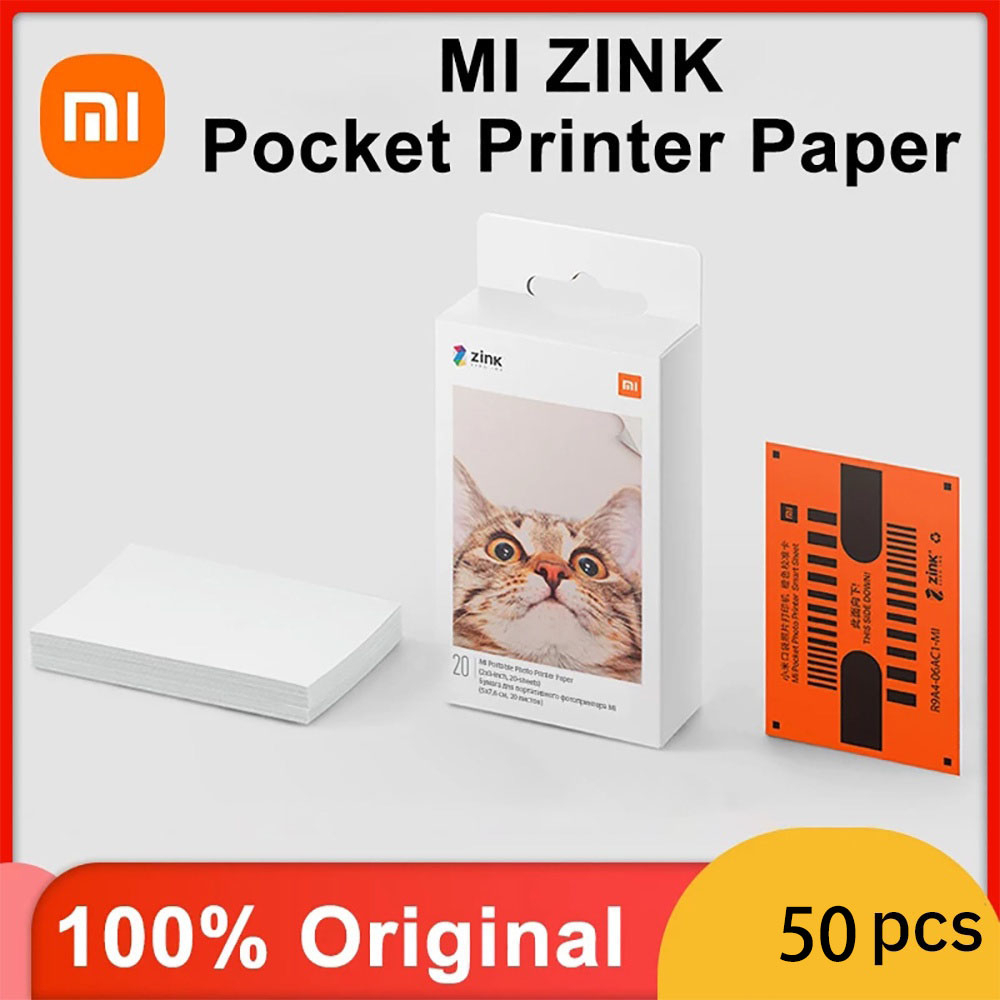 10/20pcs Sheets Original Xiaomi ZINK Pocket Printer Paper Self-adhesive  Photo Print For Xiaomi 3-inch Mini Pocket Photo Printer