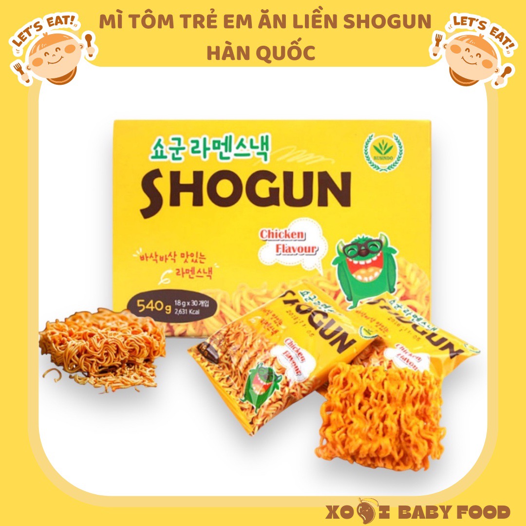 [DATE T4.2024] Snack Mì Tôm Trẻ Em Ăn Liền SHOGUN Hàn Quốc Vị Gà Gói Lẻ 18g