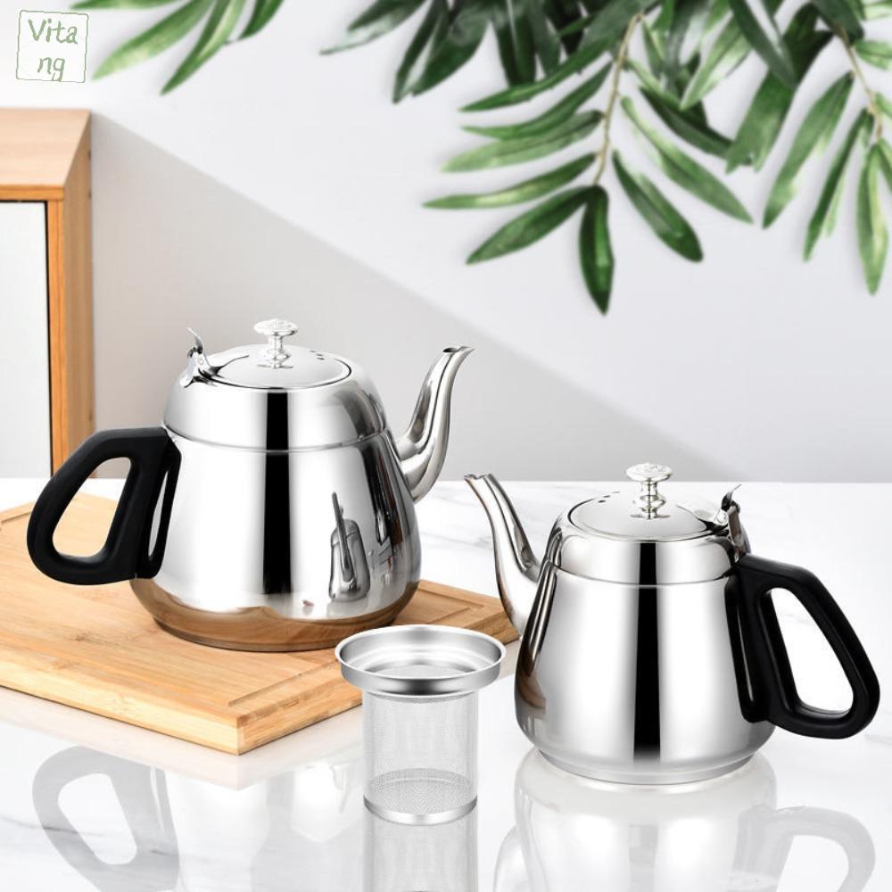 VITANG Có bộ lọc Ấm trà bằng thép không gỉ Trọng lượng nhẹ 1,2L/1,5L/2L Ấm đun nước Bền Sức chứa lớn Bếp Nước Nhà