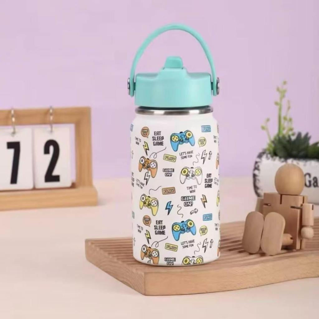 12oz Kids Thermos Cup Vacuum Insulated Water Bottle Leakproof 304 Stainless Steel Vacuum Flask