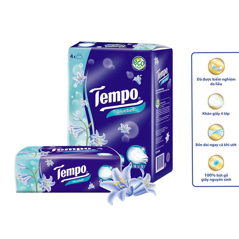 [MUA 8 LỐC TẶNG 2 LỐC HƯƠNG ĐÀO] Khăn giấy rút cao cấp Tempo - 4 lớp bền dai, an toàn cho da - Thương hiệu Đức (8 gói)