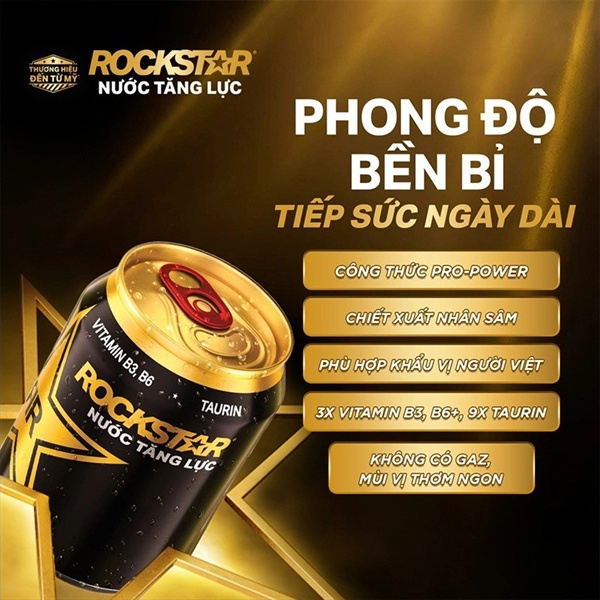 Lốc 6 lon nước tăng lực Rockstar 250ml