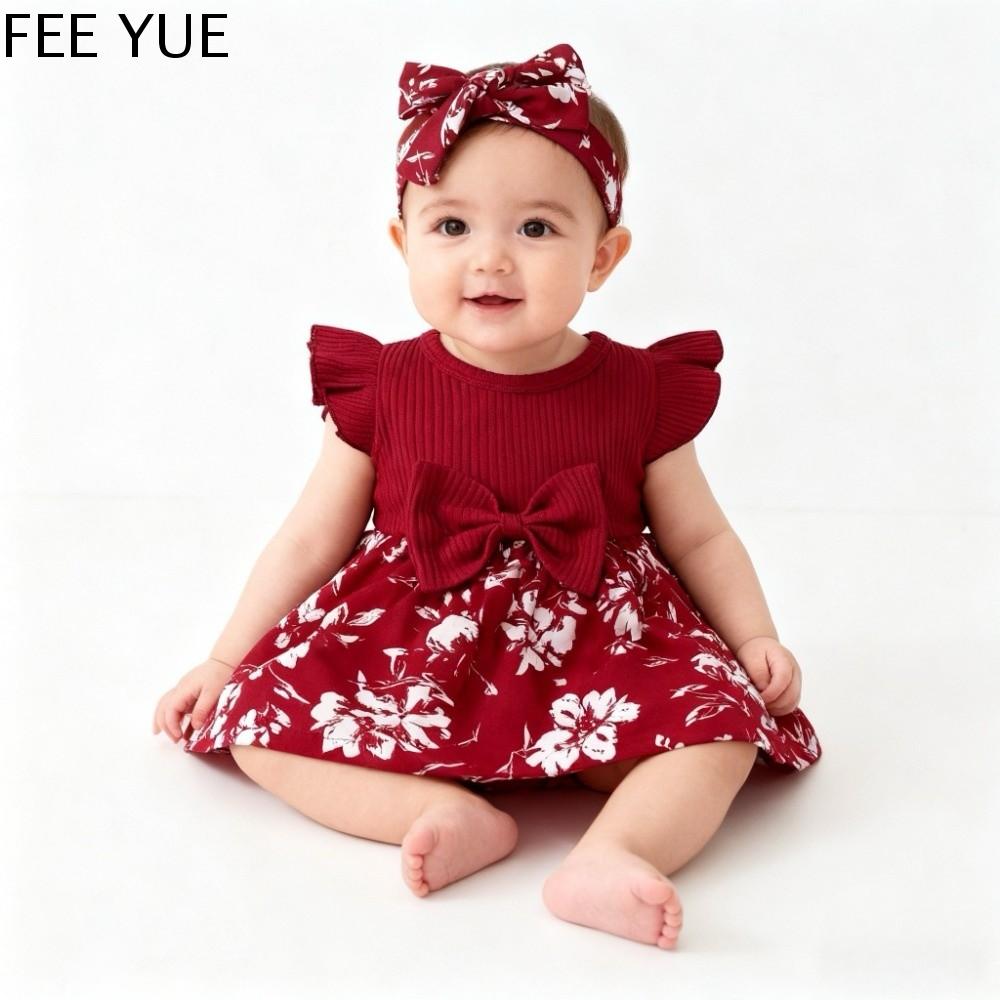 Red Dress For Baby Girl - Flying Sleeve & Chinese New Year Style Cotton  Knitted Midi Skirt | Lazada Singapore