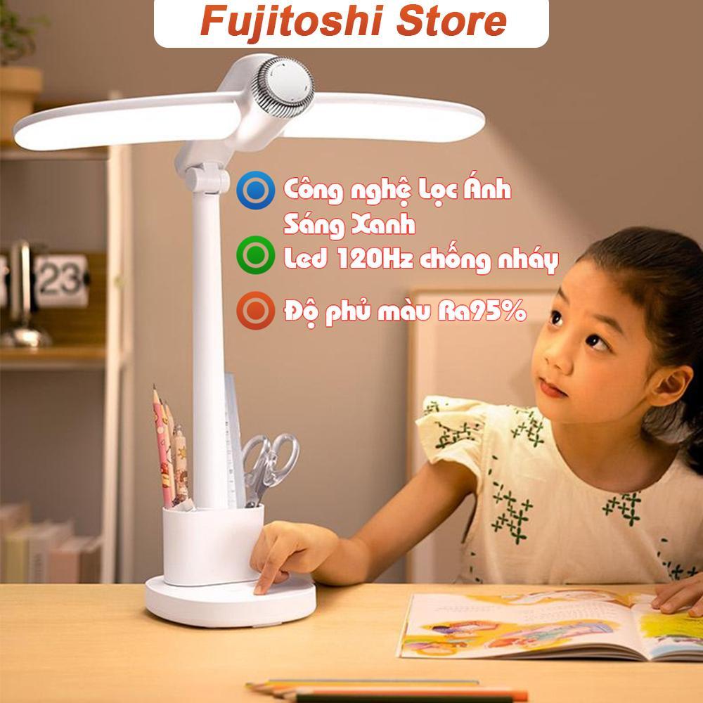 Đèn học để bàn chống cận Fujitoshi- Japan bảo vệ mắt cảm ứng 3 chế độ ánh sáng 4000MAH