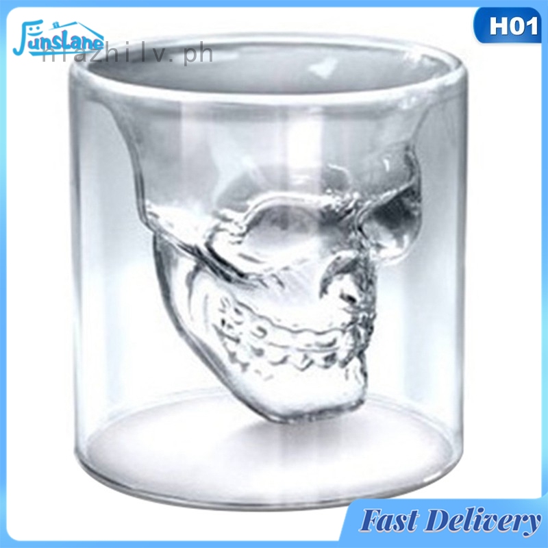 FunsLane hiazhilv Crystal Skull Head Vodka Shot Whiskey Wine Drinking Glass Decanter Cup Faddish ราคา 28 บาท*ส่งฟรี