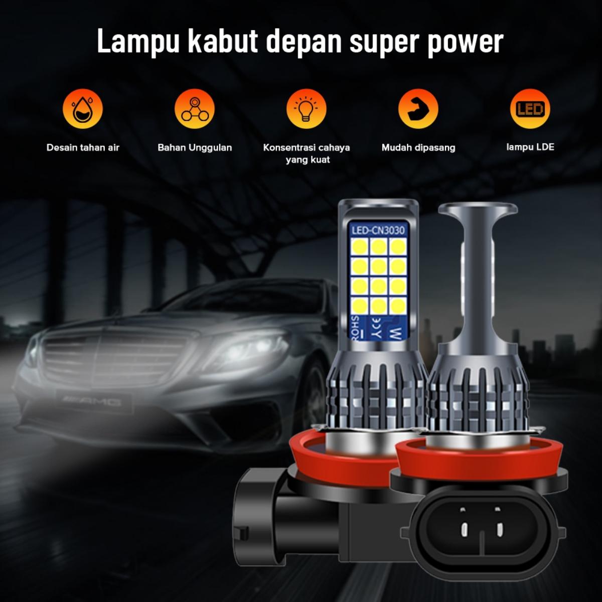 Terang 12V-36V LED Warna Kuning Putih Fyur kiOSQ H11 H8 Biru Kabut Mobil 2Pcs Lampu Harga 79,314 rupiah*Gratis Ongkir