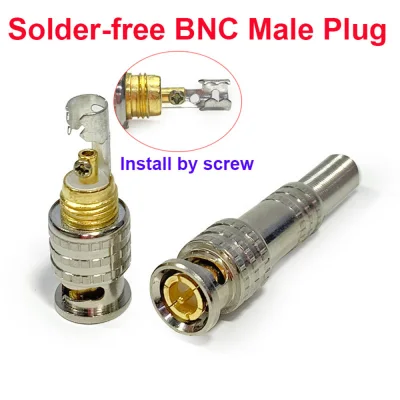 [Ready Stock]10× Solder-free BNC Adapter Male Plug Coupler Connector Socket for CCTV Camera Video Cable