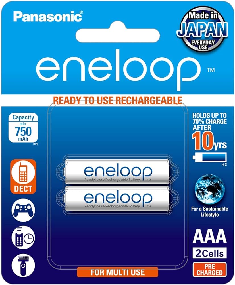 Vĩ 02 Pin sạc Panasonic Eneloop 800mAh chính hãng