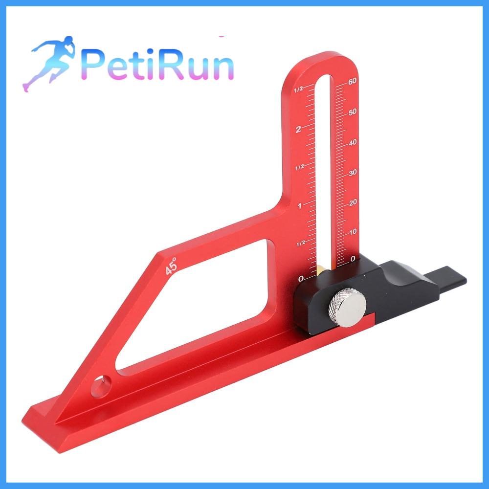 PETIRUN Góc 45 độ Thước đo chiều cao cho nghề mộc Chất liệu hợp  nhôm Phạm vi 0-60mm Thước đo chiều cao cưa bàn Gia công CNC Đo lường tỷ lệ Đồng hồ đo cài đặt dành cho cưa bàn và mán