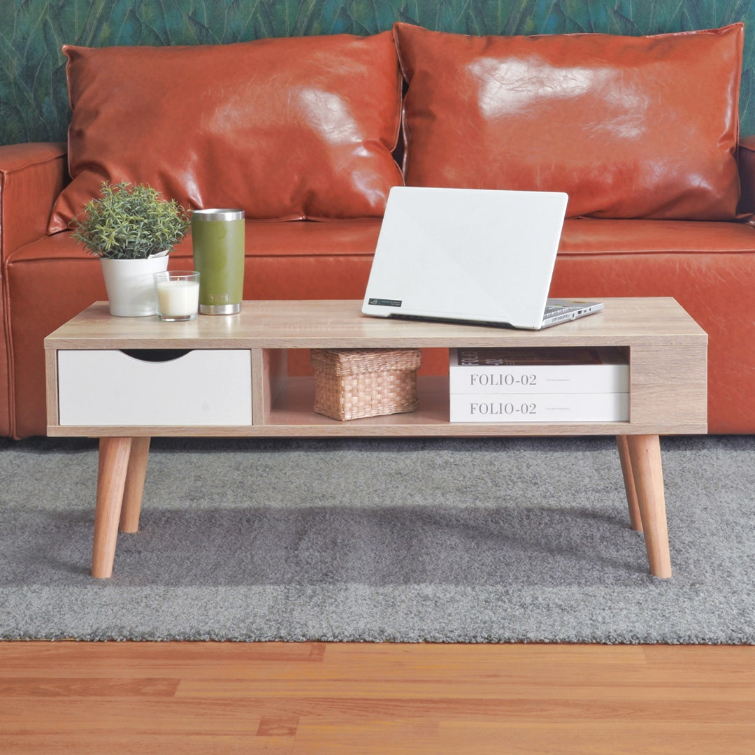SB Design Square LOOMS โต๊ะกลางไม้ล้วน รุ่น Gabie สีไม้อ่อน (100x40x39 ซม.) ราคา 890 บาท*ส่งฟรี