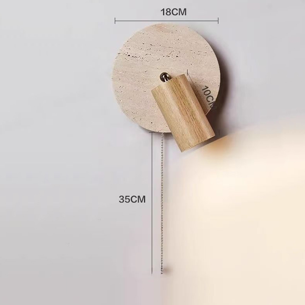 Japanese Yellow Hole Stone Wall Light With Zipper Switch Minimalist Living Room Background Led Wall Lights Vintage Wabi Sabi Light Bedroom Bedside Wall Lamp