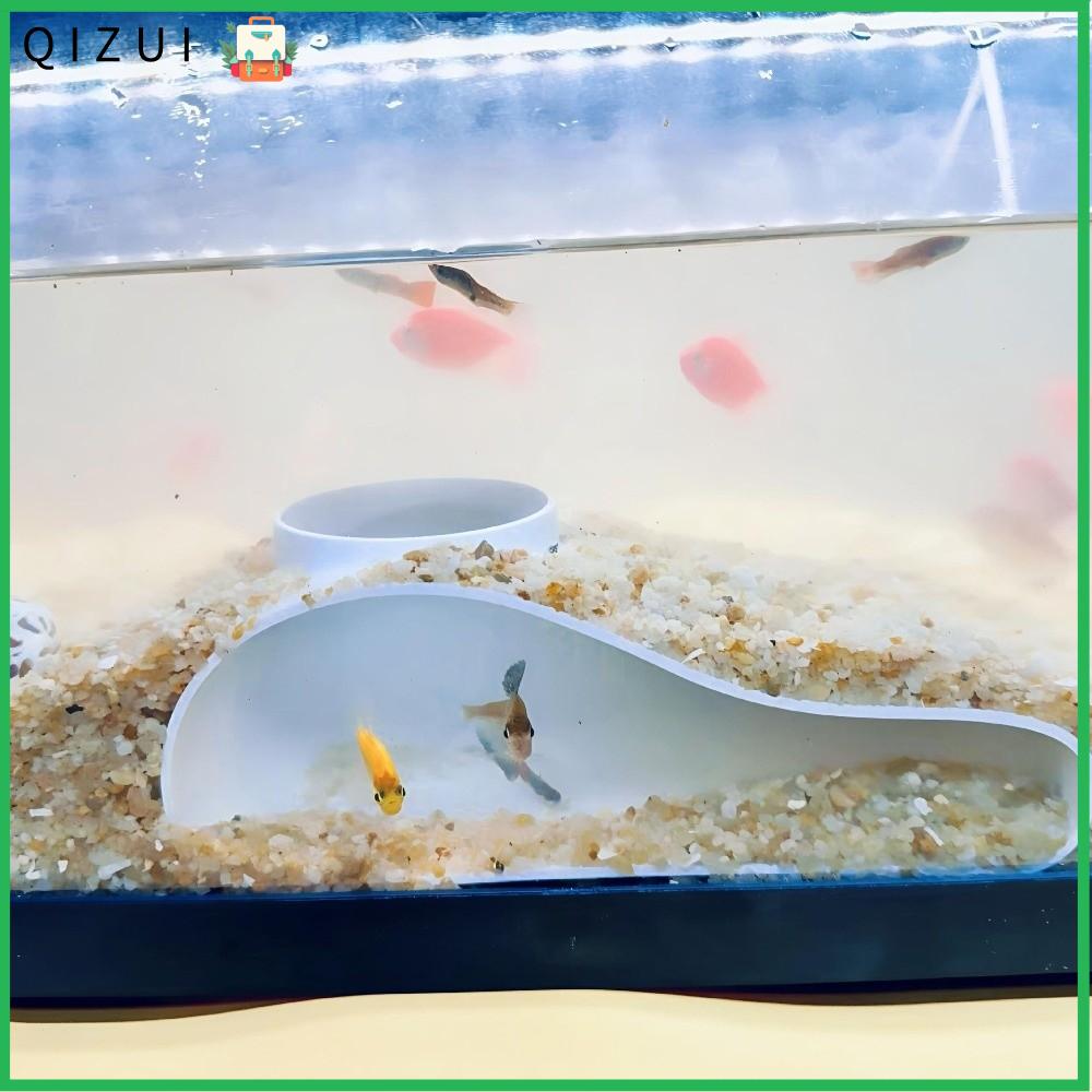 QIZUI Đường cong Hang động đường hầm dưới lòng đất cho bể cá Dưới đường hầm sỏi Trang trí bể cá Trang trí bể cá một lỗ  Đa chức năng Nơi ẩn náu hoàn hảo cho cá tôm