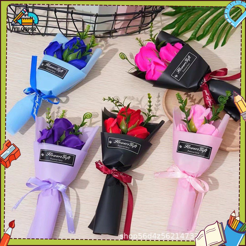 YILPPQER New Year's Valentine's Day Teacher's Day Small Bouquet Roses Sunflowers Soap Flowers Send Girlfriend Simulated Flowers Creative Birthday ราคา 39 บาท*ส่งฟรี