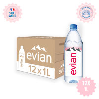 Evian Natural Mineral Water 12 x 1 Liter Case