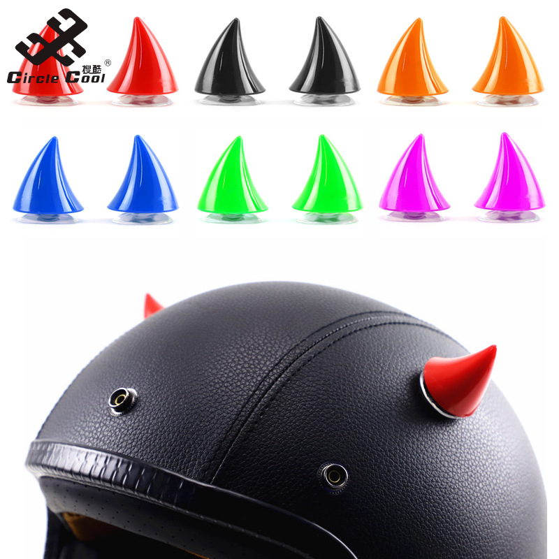 Circle Cool Motorcycle Helmet Devil Horn Silicone Suction Cup Helmet